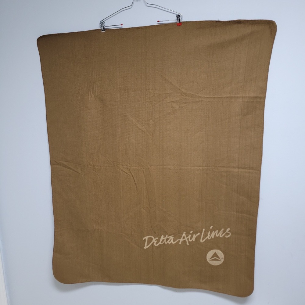 Delta Airlines Cabin Throw Blanket VINTAGE Brown Chatham North Star 45×54